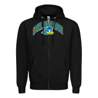 Black delaware sportss Zipper Hoodie - linhVisuals