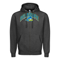 Charcoal Heather delaware sportss Zipper Hoodie - linhVisuals
