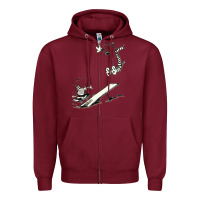 Burgundy hobbes Zipper Hoodie - linhVisuals