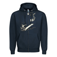 Navy hobbes Zipper Hoodie - linhVisuals