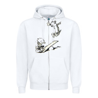 White hobbes Zipper Hoodie - linhVisuals