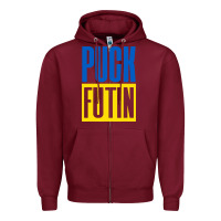 Burgundy puck futin meme Zipper Hoodie - linhVisuals
