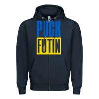 Navy puck futin meme Zipper Hoodie - linhVisuals