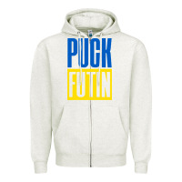 Oatmeal Heather puck futin meme Zipper Hoodie - linhVisuals