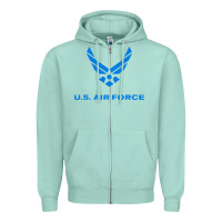 Seafoam us force usaf distressed Zipper Hoodie - linhVisuals