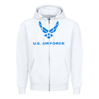 White us force usaf distressed Zipper Hoodie - linhVisuals