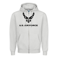 Dove Grey us air force usaf distressed Zipper Hoodie - linhVisuals