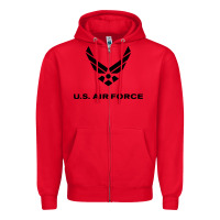 Red us air force usaf distressed Zipper Hoodie - linhVisuals