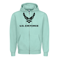 Seafoam us air force usaf distressed Zipper Hoodie - linhVisuals