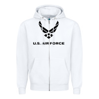 White us air force usaf distressed Zipper Hoodie - linhVisuals