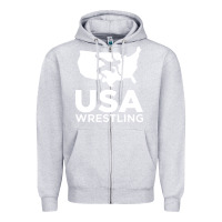 Heather Grey usa fight Zipper Hoodie - linhVisuals