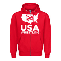Red usa fight Zipper Hoodie - linhVisuals