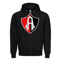 Black Atlas Football Zipper Hoodie - linhVisuals