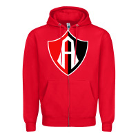 Red Atlas Football Zipper Hoodie - linhVisuals
