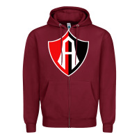 Burgundy Atlas Football Zipper Hoodie - linhVisuals