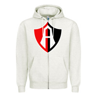 Oatmeal Heather Atlas Football Zipper Hoodie - linhVisuals