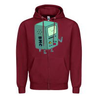 Burgundy Bmo Adventure Time Zipper Hoodie - linhVisuals