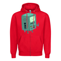 Red Bmo Adventure Time Zipper Hoodie - linhVisuals