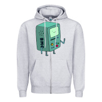 Heather Grey Bmo Adventure Time Zipper Hoodie - linhVisuals