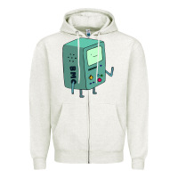 Oatmeal Heather Bmo Adventure Time Zipper Hoodie - linhVisuals
