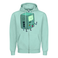 Seafoam Bmo Adventure Time Zipper Hoodie - linhVisuals