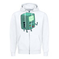 White Bmo Adventure Time Zipper Hoodie - linhVisuals
