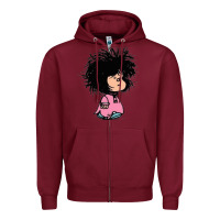Burgundy MAFALDA Zipper Hoodie - linhVisuals