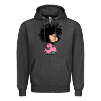 Charcoal Heather MAFALDA Zipper Hoodie - linhVisuals