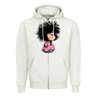 Oatmeal Heather MAFALDA Zipper Hoodie - linhVisuals