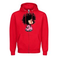 Red MAFALDA Zipper Hoodie - linhVisuals