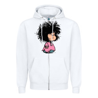 White MAFALDA Zipper Hoodie - linhVisuals