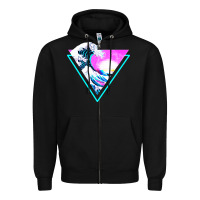 Black vaporwave aesthetic Zipper Hoodie - linhVisuals