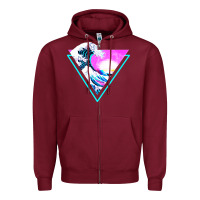 Burgundy vaporwave aesthetic Zipper Hoodie - linhVisuals