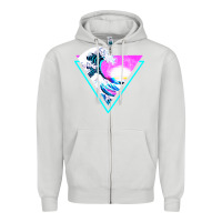 Dove Grey vaporwave aesthetic Zipper Hoodie - linhVisuals