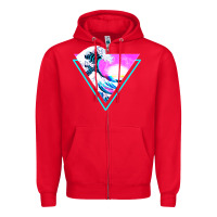 Red vaporwave aesthetic Zipper Hoodie - linhVisuals