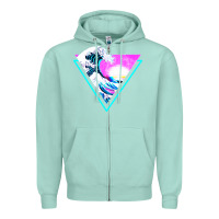 Seafoam vaporwave aesthetic Zipper Hoodie - linhVisuals