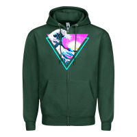 Sports Green vaporwave aesthetic Zipper Hoodie - linhVisuals