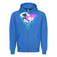 True Royal vaporwave aesthetic Zipper Hoodie - linhVisuals
