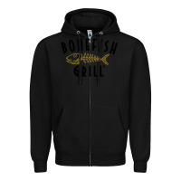 Black bonefish grill Zipper Hoodie - linhVisuals