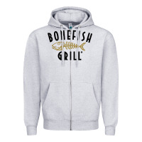 Heather Grey bonefish grill Zipper Hoodie - linhVisuals