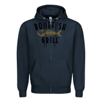 Navy bonefish grill Zipper Hoodie - linhVisuals