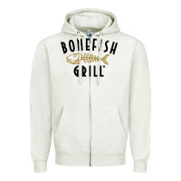 Oatmeal Heather bonefish grill Zipper Hoodie - linhVisuals
