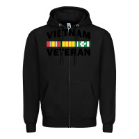 Black vietnam veteran flag Zipper Hoodie - linhVisuals