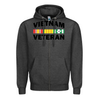 Charcoal Heather vietnam veteran flag Zipper Hoodie - linhVisuals