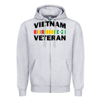 Heather Grey vietnam veteran flag Zipper Hoodie - linhVisuals