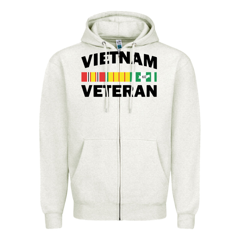 Vietnam Veteran Flag Zipper Hoodie by linhVisuals | Teevron