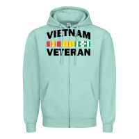 Seafoam vietnam veteran flag Zipper Hoodie - linhVisuals