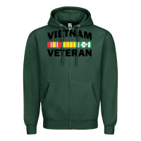 Sports Green vietnam veteran flag Zipper Hoodie - linhVisuals