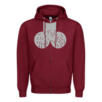 Burgundy dick head ball sack Zipper Hoodie - linhVisuals