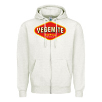Oatmeal Heather vegemite Zipper Hoodie - linhVisuals
